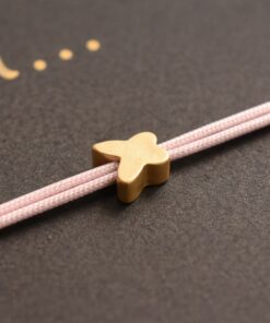 Armband mit goldfarbenem Messing-Schmetterling