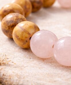 Alternative view of Armband mit Rosenquarz & Palo Santo Holzperlen