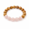 Armband mit Rosenquarz & Palo Santo Holzperlen